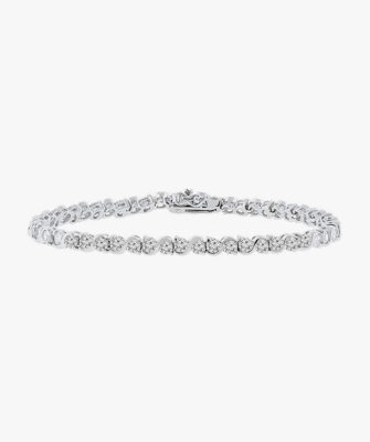 Infinity Chain Bangle Bracelet with CZ Stones