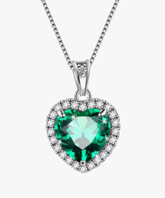 Heart Necklace Women Girls Birthstone Necklace Pendant Jewelry